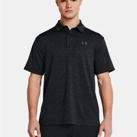 Men’s Under Armour Playoff Heather Polo | Small | Black/Anthracite/Pitch Gray - Picture 1 of 7